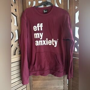 Maroon Sweatshirt with Bold Text- Size M